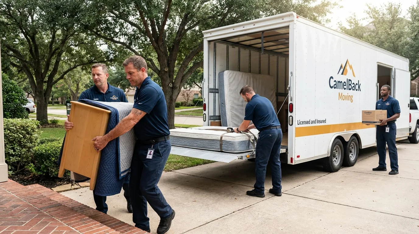 Crew loading residential truck for cross-state move from Pulaski, VA