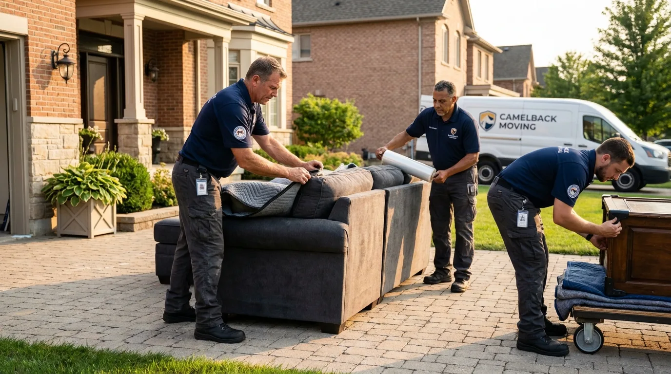 Large estate moving crew wrapping furniture in Pulaski, VA